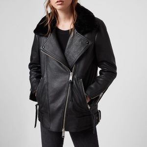 JUST In! NWOT NEVER WORN! Black Faux Leather Moto Coat Never Worn